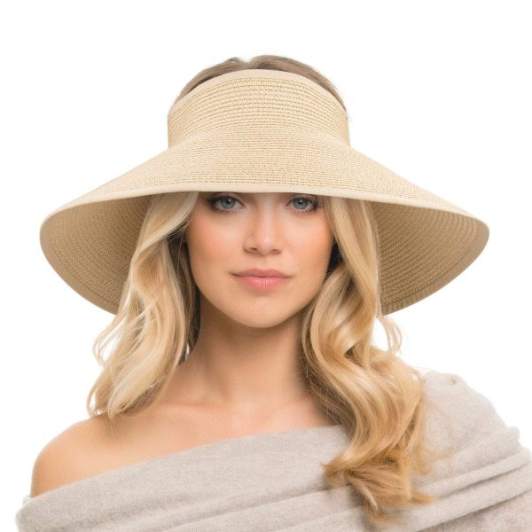 2022 New Women Roll Up Sun Visor Wide Brim Straw Hat Summer Foldable Packable UV Protection Cap for Beach Travel Bonnet - Image 23