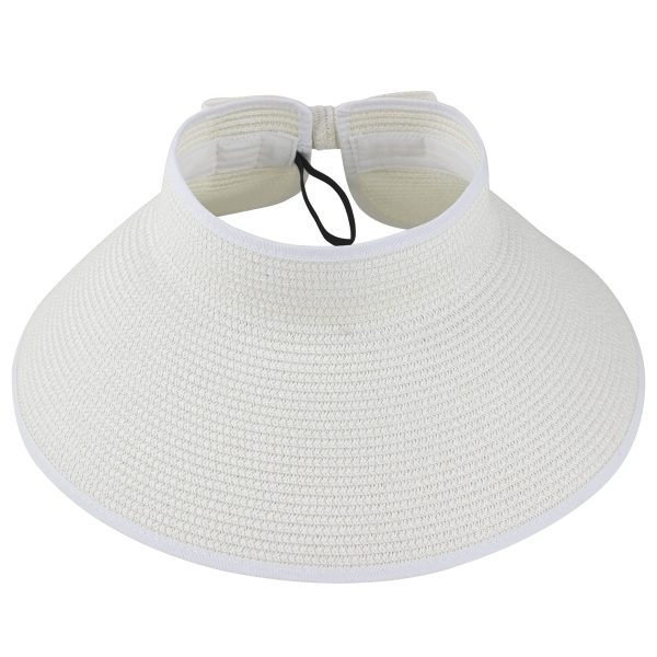 2022 New Women Roll Up Sun Visor Wide Brim Straw Hat Summer Foldable Packable UV Protection Cap for Beach Travel Bonnet - Image 5
