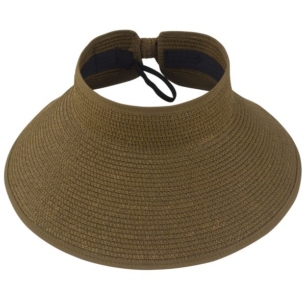 2022 New Women Roll Up Sun Visor Wide Brim Straw Hat Summer Foldable Packable UV Protection Cap for Beach Travel Bonnet - Image 8