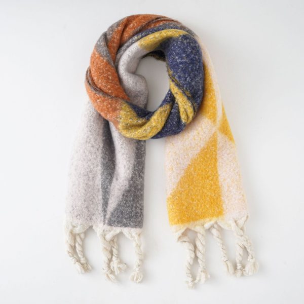 Korean version of autumn and winter new thickened warm scarf women's multi-color triangle diamond national wind travel travel scarf women - Image 16