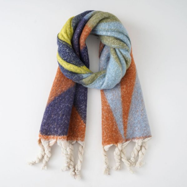 Korean version of autumn and winter new thickened warm scarf women's multi-color triangle diamond national wind travel travel scarf women - Image 18