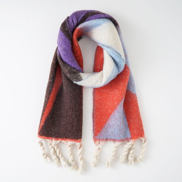 Korean version of autumn and winter new thickened warm scarf women's multi-color triangle diamond national wind travel travel scarf women - Image 20