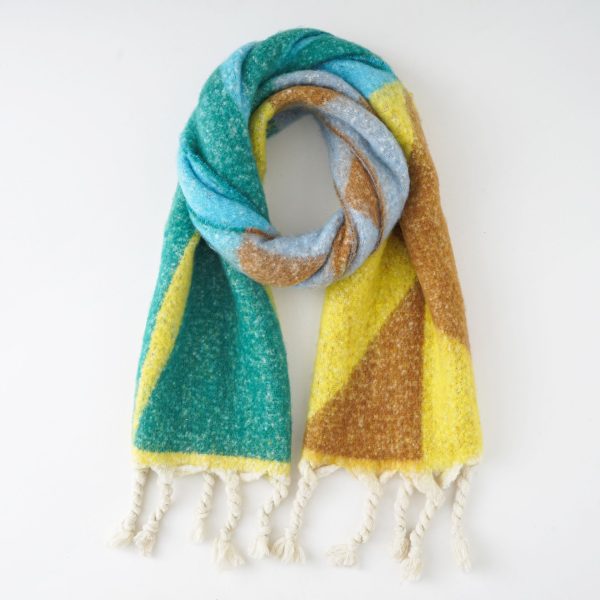 Korean version of autumn and winter new thickened warm scarf women's multi-color triangle diamond national wind travel travel scarf women - Image 55