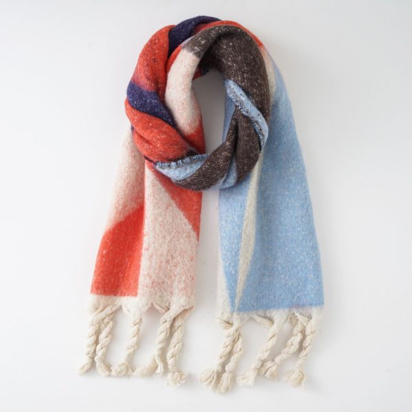 Korean version of autumn and winter new thickened warm scarf women's multi-color triangle diamond national wind travel travel scarf women - Image 33