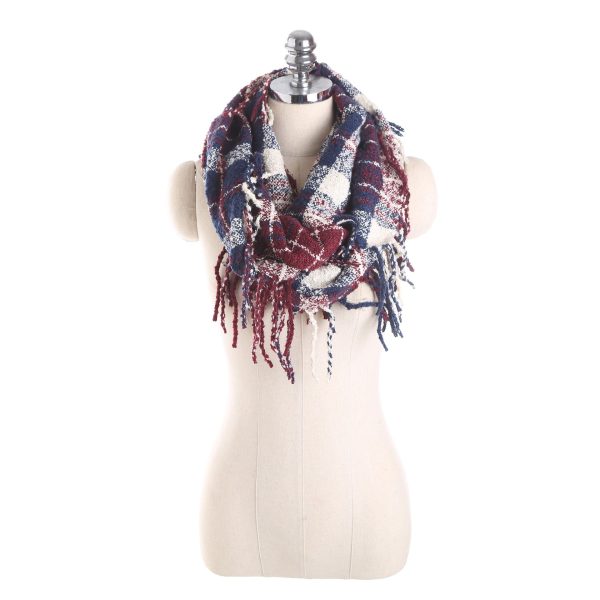 Autumn and winter scarf ladies plaid circle yarn tassel dual-use warm scarf - Image 67