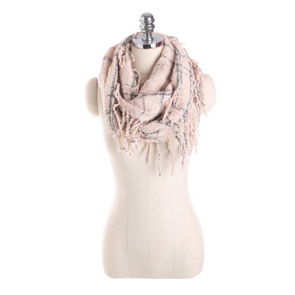 Autumn and winter scarf ladies plaid circle yarn tassel dual-use warm scarf - Image 7
