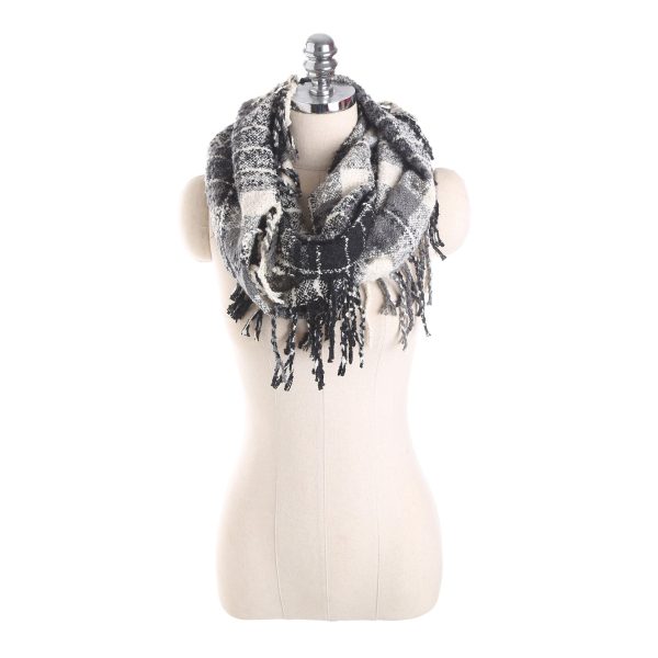 Autumn and winter scarf ladies plaid circle yarn tassel dual-use warm scarf - Image 55