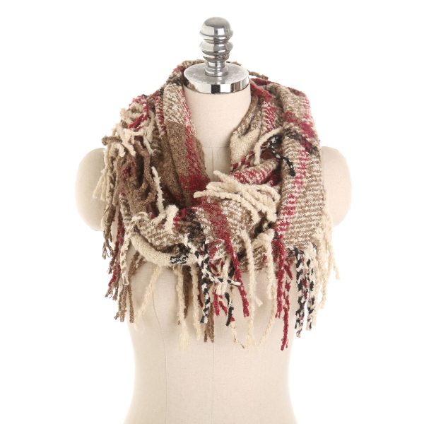 Autumn and winter scarf ladies plaid circle yarn tassel dual-use warm scarf - Image 24