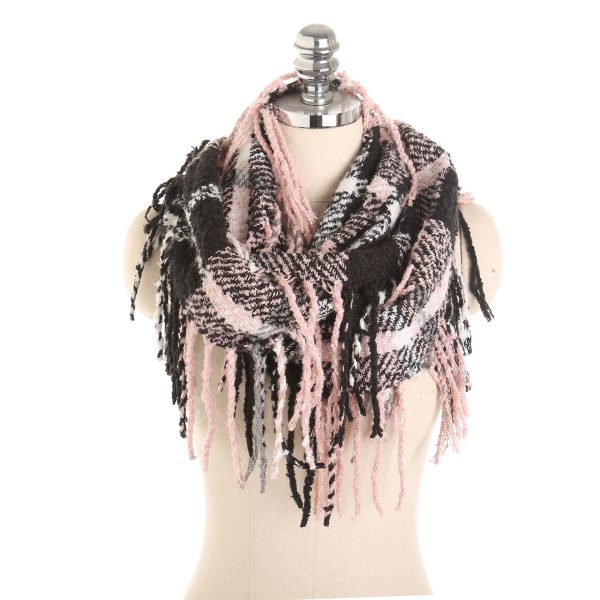 Autumn and winter scarf ladies plaid circle yarn tassel dual-use warm scarf - Image 25