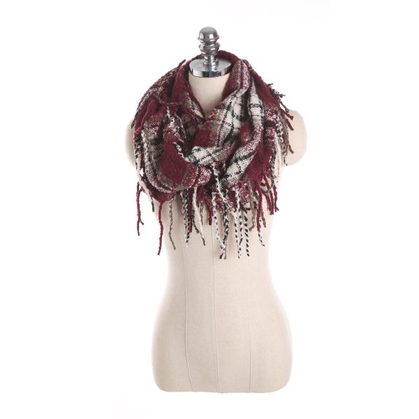 Autumn and winter scarf ladies plaid circle yarn tassel dual-use warm scarf - Image 79