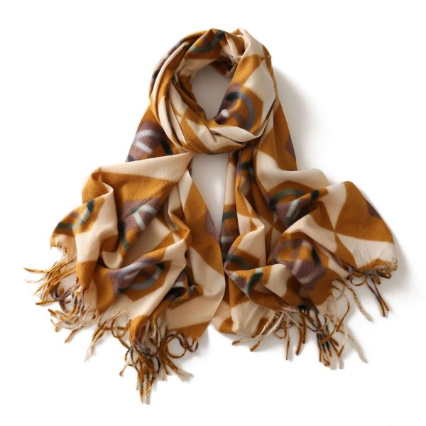 Autumn and winter new scarves geometric pattern imitation cashmere lengthened women's scarves shawls; necklaces and long beards are sold directly by manufacturers - Image 8