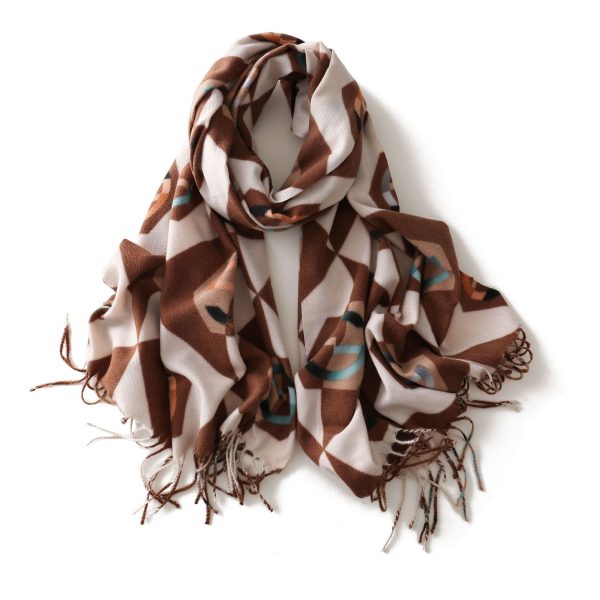 Autumn and winter new scarves geometric pattern imitation cashmere lengthened women's scarves shawls; necklaces and long beards are sold directly by manufacturers - Image 9