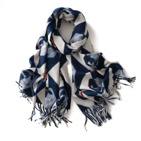 Autumn and winter new scarves geometric pattern imitation cashmere lengthened women's scarves shawls; necklaces and long beards are sold directly by manufacturers - Image 11