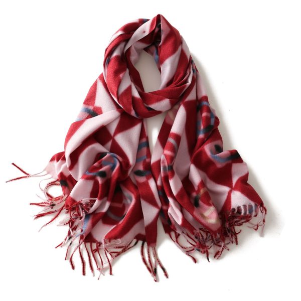 Autumn and winter new scarves geometric pattern imitation cashmere lengthened women's scarves shawls; necklaces and long beards are sold directly by manufacturers - Image 10