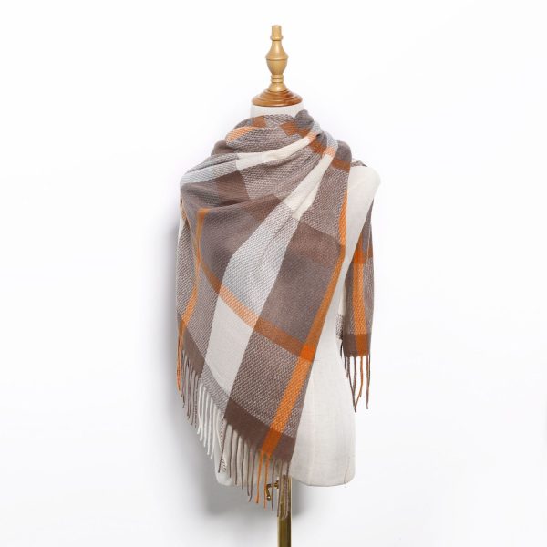 Scarves for women in autumn and winter; cashmere scarves wholesale; medium long scarves for European and American streets; shawls for women; warm scarves - Image 4