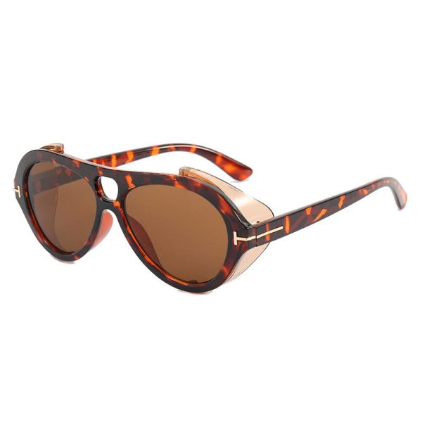 New Luxury Brand Punk Sunglasses For Women Vintage Thick Sun Glasses Men Retro Round Black Yellow Gradient Eyewear Female Shade - Image 8