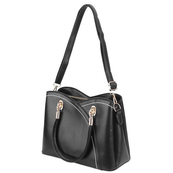 Women Handbags Chic Tote Bags for Ladies Medium-sized Leather Satchel Crossbody Bag with Stylish Stitching Detachable Strap - Image 10