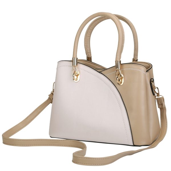Women Handbags Chic Tote Bags for Ladies Medium-sized Leather Satchel Crossbody Bag with Stylish Stitching Detachable Strap - Image 4
