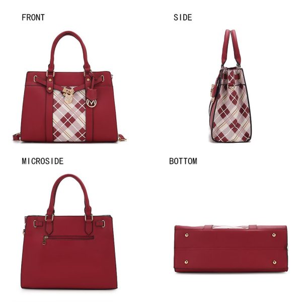 MKF Collection Christine Plaid Vegan Leather Women Satchel Bag with Wallet by Mia k - Image 16