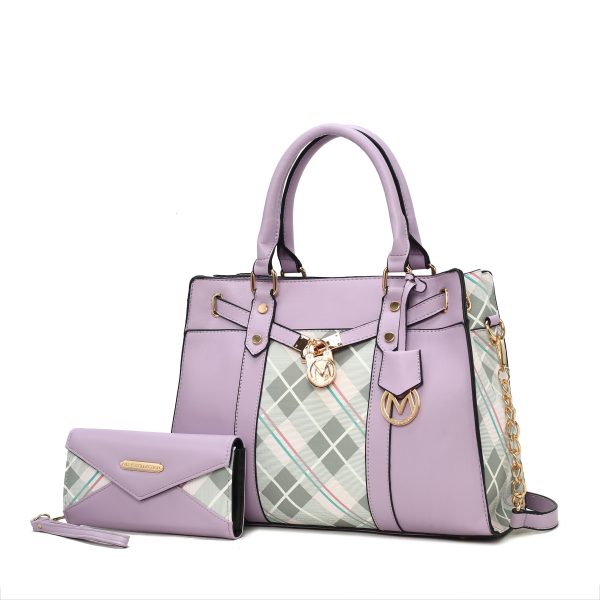 MKF Collection Christine Plaid Vegan Leather Women Satchel Bag with Wallet by Mia k - Image 13