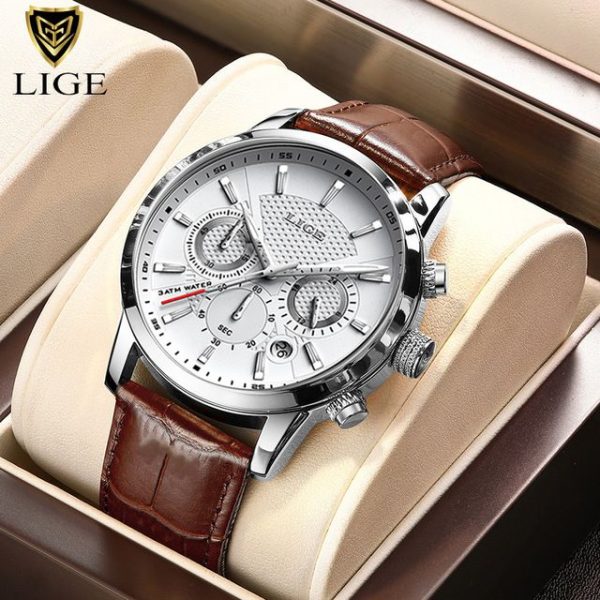 2022 New Mens Watches LIGE Top Brand Luxury Leather Casual Quartz Watch Men's Sport Waterproof Clock Watch Relogio Masculino+Box - Image 43