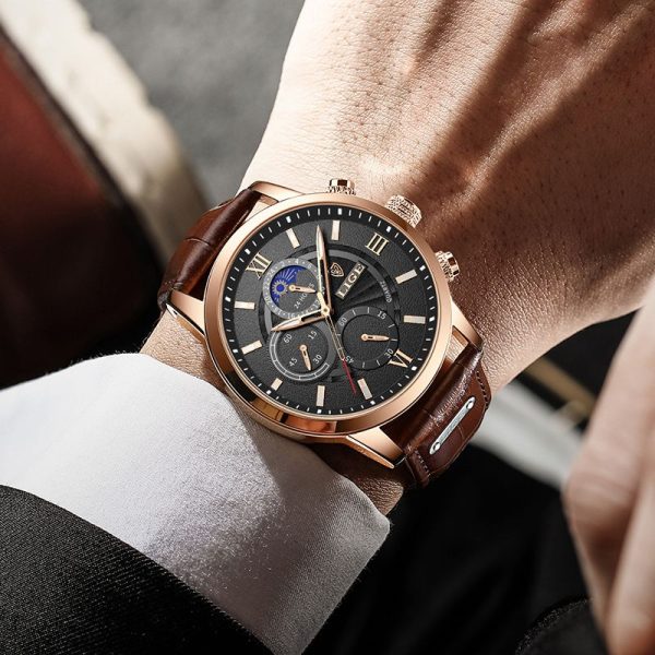 2022 New Mens Watches LIGE Top Brand Luxury Leather Casual Quartz Watch Men's Sport Waterproof Clock Watch Relogio Masculino+Box - Image 11