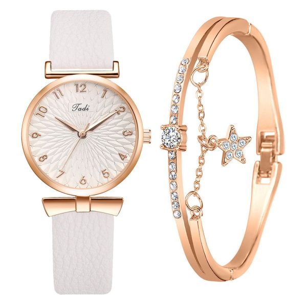 Fashion Women Watches Luxury Leather Flower Rhinestone Watch for Women Ladies Quartz Wrist Watch with Bracelet Set Reloj Mujer - Image 18