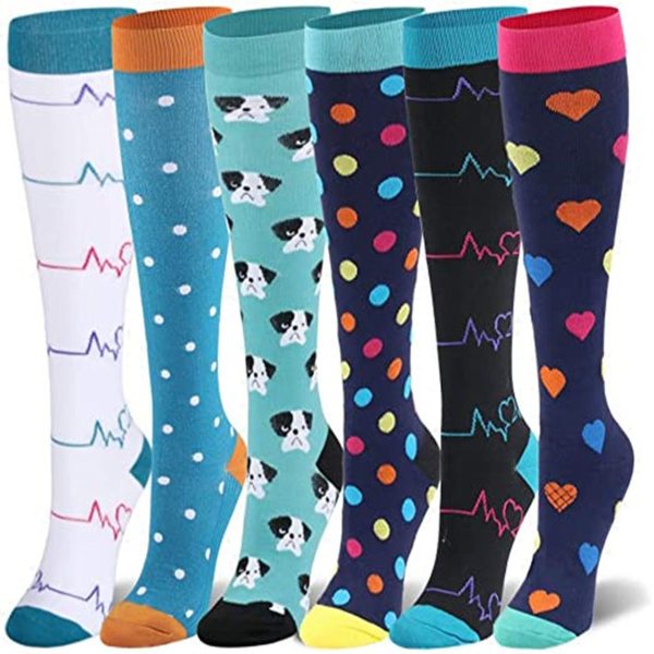 Compression Socks For Women & Men Circulation 6 Pairs For Athletic Running Cycling - Image 16