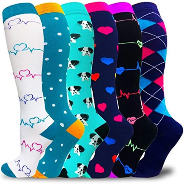 Compression Socks For Women & Men Circulation 6 Pairs For Athletic Running Cycling - Image 11