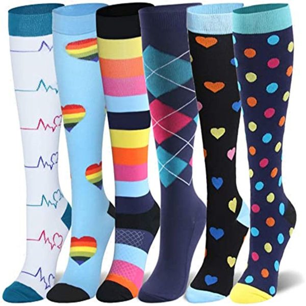 Compression Socks For Women & Men Circulation 6 Pairs For Athletic Running Cycling - Image 41