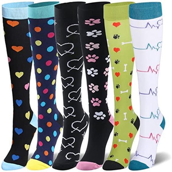 Compression Socks For Women & Men Circulation 6 Pairs For Athletic Running Cycling - Image 21
