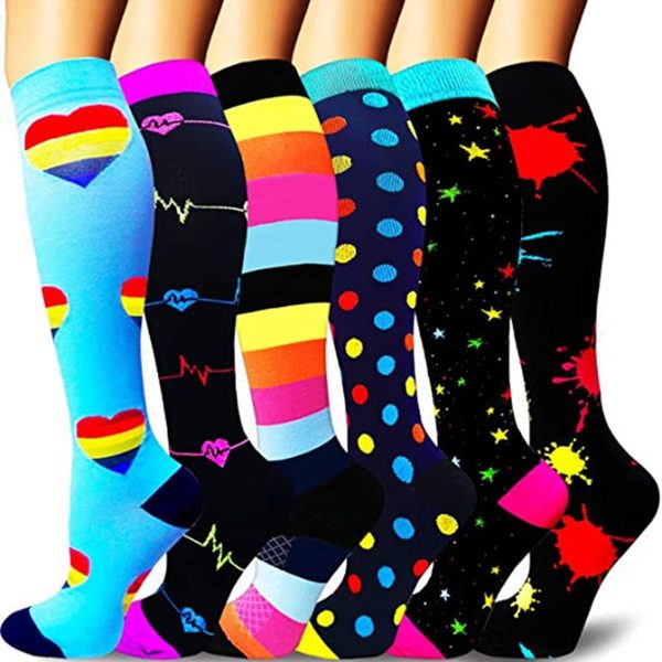 Compression Socks For Women & Men Circulation 6 Pairs For Athletic Running Cycling - Image 26