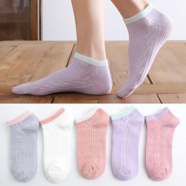 5Pairs Lot Cute Women Short Socks Boat Chaussette Femme Skarpety Cotton Ankle Meias Sock Female Breathable Calcetines Mujer - Image 13