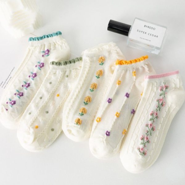 5Pairs Lot Cute Women Short Socks Boat Chaussette Femme Skarpety Cotton Ankle Meias Sock Female Breathable Calcetines Mujer - Image 73