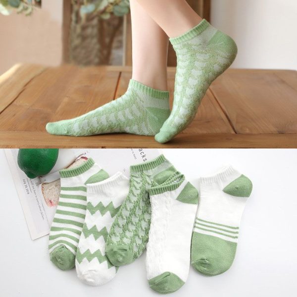 5Pairs Lot Cute Women Short Socks Boat Chaussette Femme Skarpety Cotton Ankle Meias Sock Female Breathable Calcetines Mujer - Image 79
