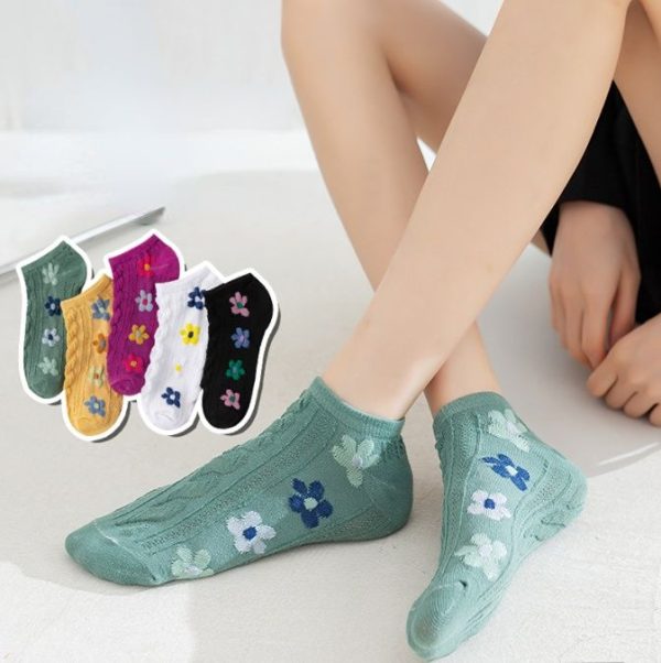 5Pairs Lot Cute Women Short Socks Boat Chaussette Femme Skarpety Cotton Ankle Meias Sock Female Breathable Calcetines Mujer - Image 55