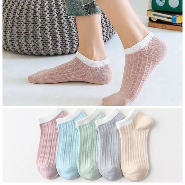 5Pairs Lot Cute Women Short Socks Boat Chaussette Femme Skarpety Cotton Ankle Meias Sock Female Breathable Calcetines Mujer - Image 61
