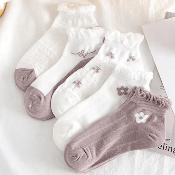 5Pairs Lot Cute Women Short Socks Boat Chaussette Femme Skarpety Cotton Ankle Meias Sock Female Breathable Calcetines Mujer - Image 64