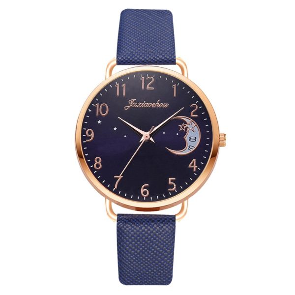 Women Watch Moon Numbers Dial Bracelet Watches Set Ladies Leather Band Quartz Wristwatch Women Female Clock Relogio Mujer Hot - Image 31