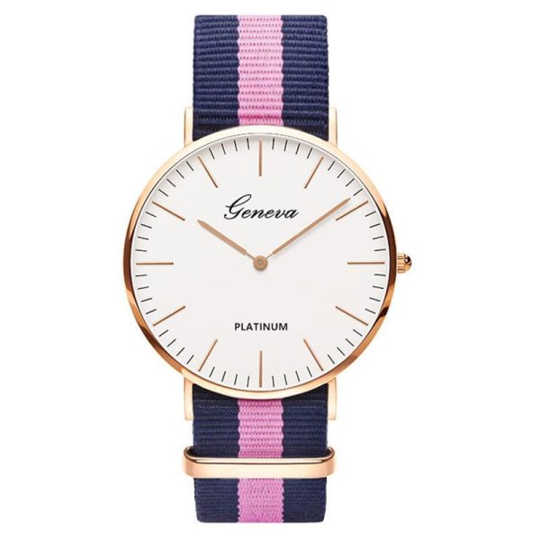 Classic Fashion Stripe Nylon Band Women Watch Top Luxury Brand Men Quartz Wrist Watch Lady Watch Montre Femme Horloge Saat Clock - Image 26