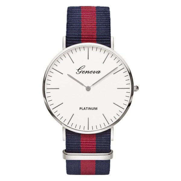 Classic Fashion Stripe Nylon Band Women Watch Top Luxury Brand Men Quartz Wrist Watch Lady Watch Montre Femme Horloge Saat Clock - Image 7