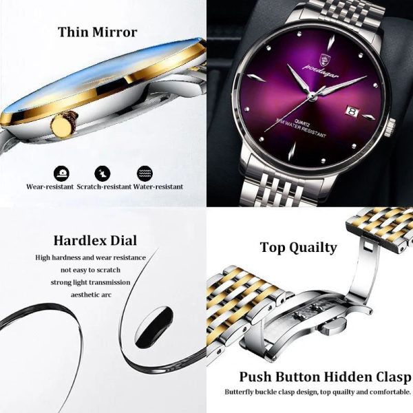 POEDAGAR Top Brand Luxury Men Watch Waterproof Luminous Stainless Steel Watches Sport Quartz Clock Mens Date Business Wristwatch - Image 11