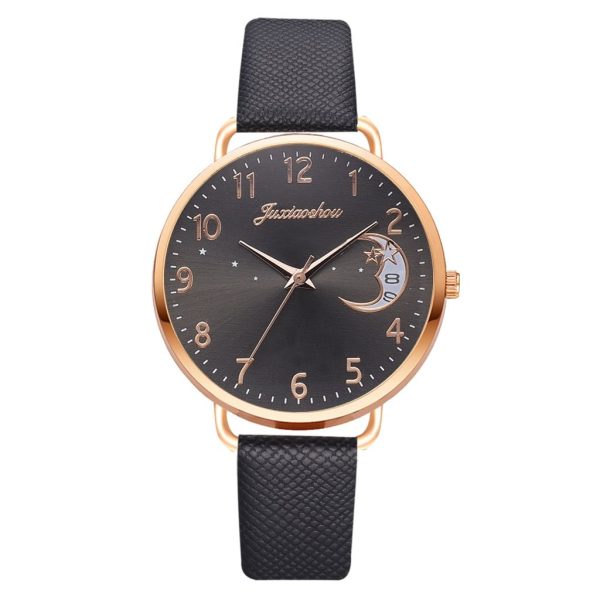 Women Watch Moon Numbers Dial Bracelet Watches Set Ladies Leather Band Quartz Wristwatch Women Female Clock Relogio Mujer Hot - Image 7