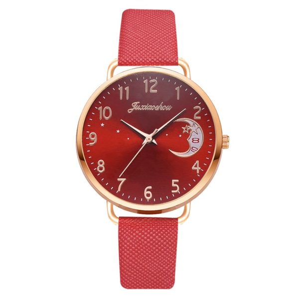 Women Watch Moon Numbers Dial Bracelet Watches Set Ladies Leather Band Quartz Wristwatch Women Female Clock Relogio Mujer Hot - Image 43