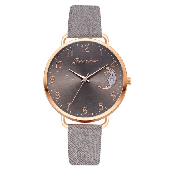 Women Watch Moon Numbers Dial Bracelet Watches Set Ladies Leather Band Quartz Wristwatch Women Female Clock Relogio Mujer Hot - Image 37