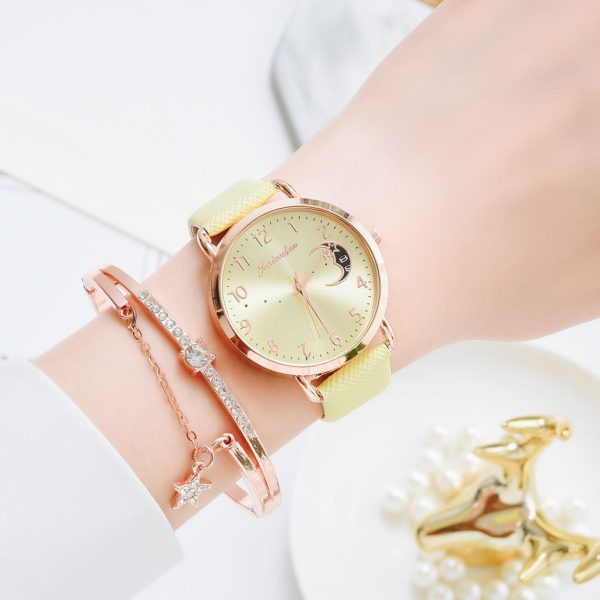 Women Watch Moon Numbers Dial Bracelet Watches Set Ladies Leather Band Quartz Wristwatch Women Female Clock Relogio Mujer Hot - Image 57