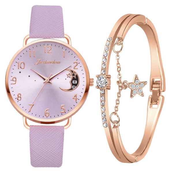 Women Watch Moon Numbers Dial Bracelet Watches Set Ladies Leather Band Quartz Wristwatch Women Female Clock Relogio Mujer Hot - Image 115