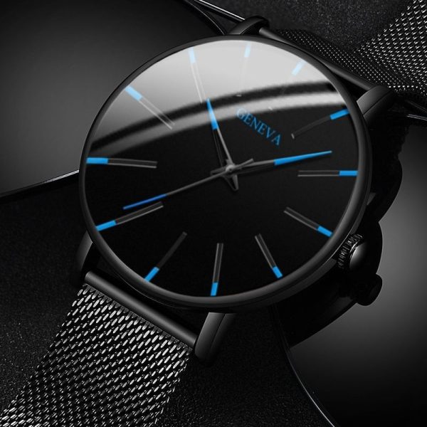 2022 Minimalist Men's Fashion Ultra Thin Watches Simple Men Business Stainless Steel Mesh Belt Quartz Watch relogio masculino - Image 8