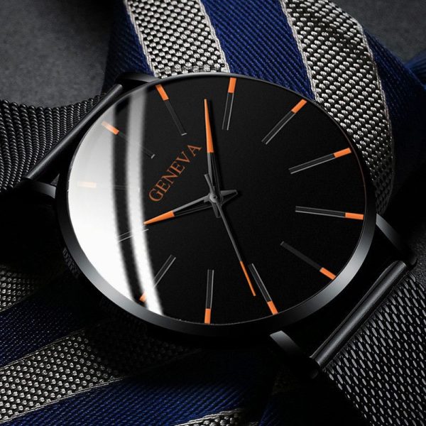 2022 Minimalist Men's Fashion Ultra Thin Watches Simple Men Business Stainless Steel Mesh Belt Quartz Watch relogio masculino - Image 9