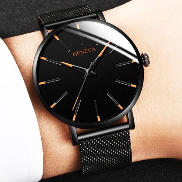 2022 Minimalist Men's Fashion Ultra Thin Watches Simple Men Business Stainless Steel Mesh Belt Quartz Watch relogio masculino - Image 12
